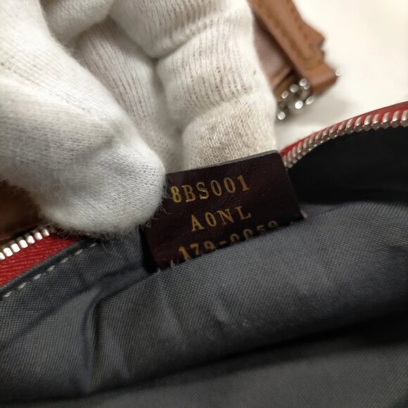 Fendi Cosmetic Pouch Red Leather 499-052925 - Picture 12 of 13